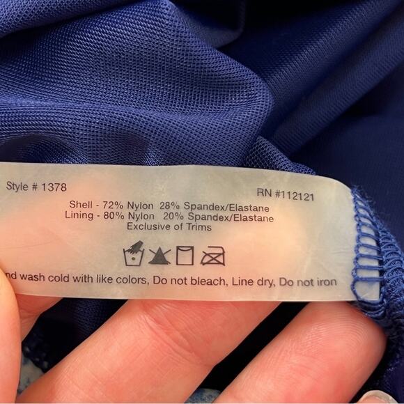 SPANX Blue Python Nile Bra-Llelujah One Piece Swimsuit 8 B/C - Picture 3 of 7